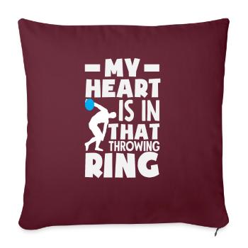 Lancer du disque Athlète Cadeau d’athlète - Housse de coussin décorative 45 x 45 cm - bordeaux - Devant