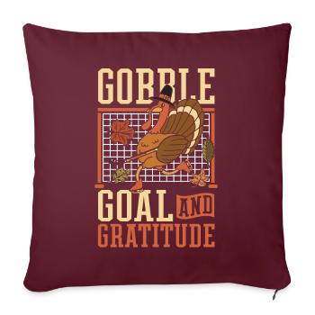 Hockey sur glace Thanksgiving Turquie Hockey sur glace - Housse de coussin décorative 45 x 45 cm - bordeaux - Devant