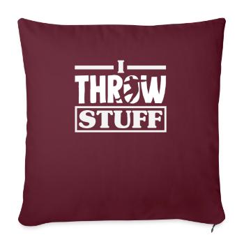 Lancer du disque Athlète Cadeau d’athlète - Housse de coussin décorative 45 x 45 cm - bordeaux - Devant