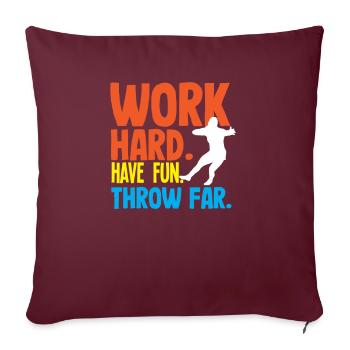 Lancer du disque Athlète Cadeau d’athlète - Housse de coussin décorative 45 x 45 cm - bordeaux - Devant