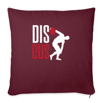 Lancer du disque Athlète Cadeau d’athlète - Housse de coussin décorative 45 x 45 cm - bordeaux - Devant