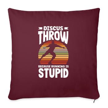 Lancer du disque Athlète Cadeau d’athlète - Housse de coussin décorative 45 x 45 cm - bordeaux - Devant