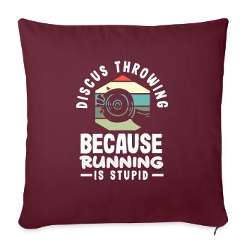 Lancer du disque Athlète Cadeau d’athlète - Housse de coussin décorative 45 x 45 cm - bordeaux - Devant