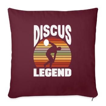 Lancer du disque Athlète Cadeau d’athlète - Housse de coussin décorative 45 x 45 cm - bordeaux - Devant