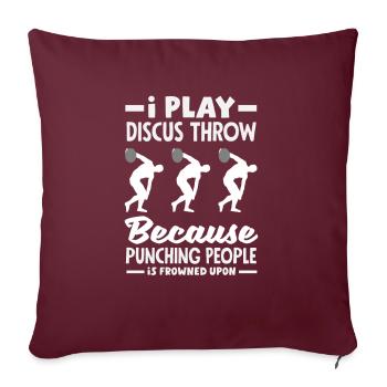 Lancer du disque Athlète Cadeau d’athlète - Housse de coussin décorative 45 x 45 cm - bordeaux - Devant