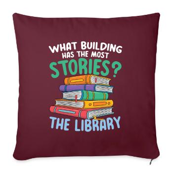 What Building Has The Most Stories The Library - Sofakissenbezug 45 x 45 cm - Burgunderrot - Vorne