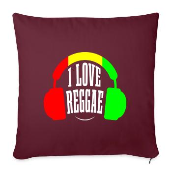 Reggae-Musik - Sofakissenbezug 45 x 45 cm - Burgunderrot - Vorne
