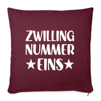 Zwilling Nummer eins Zwillinge - Sofakissenbezug 45 x 45 cm - Burgunderrot - Vorne