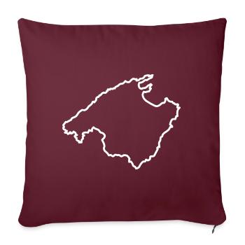 Majorque - Contour de l’île (blanc) - Housse de coussin décorative 45 x 45 cm - bordeaux - Devant