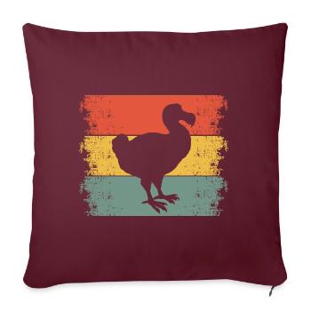 Dodo Vintage Rétro - Housse de coussin décorative 45 x 45 cm - bordeaux - Devant