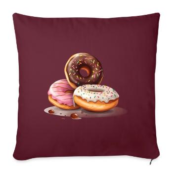 Donut für einen Donut-Liebhaber - Sofakissenbezug 45 x 45 cm - Burgunderrot - Vorne