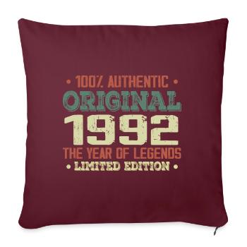 Légende Depuis 1992 Né en 1992 - 32e Anniversaire - Housse de coussin décorative 45 x 45 cm - bordeaux - Devant