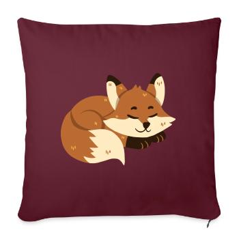 Le renard dort - Housse de coussin décorative 45 x 45 cm - bordeaux - Devant