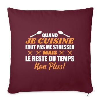 Ch'ti Cuisinier, Cuisine Nord Pas De Calais Humour - Housse de coussin décorative 45 x 45 cm - bordeaux - Devant