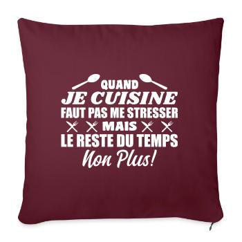 Ch'ti Cuisinier, Cuisine Nord Pas De Calais Humour - Housse de coussin décorative 45 x 45 cm - bordeaux - Devant