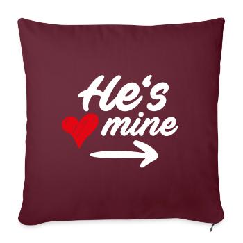 Il est à moi / il est à moi - COUPLE DESIGN - Housse de coussin décorative 45 x 45 cm - bordeaux - Devant