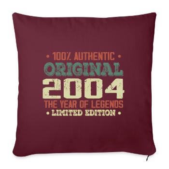 Légende Depuis 2004 Né en 2004 - 20e Anniversaire - Housse de coussin décorative 45 x 45 cm - bordeaux - Devant