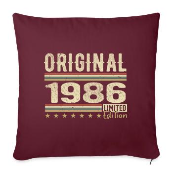 Original 1986 - Cadeau D’anniversaire Rétro 1986 - Housse de coussin décorative 45 x 45 cm - bordeaux - Devant