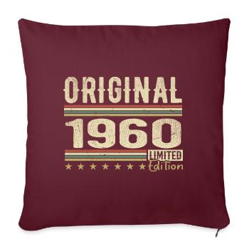 Original 1960 - Cadeau D’anniversaire Rétro 1960 - Housse de coussin décorative 45 x 45 cm - bordeaux - Devant