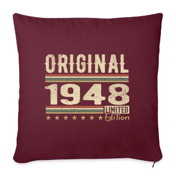 Original 1948 - Cadeau D’anniversaire Rétro 1948 - Housse de coussin décorative 45 x 45 cm - bordeaux - Devant