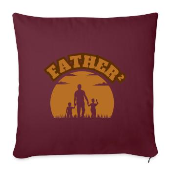 Père² 2 Enfants Marron - Housse de coussin décorative 45 x 45 cm - bordeaux - Devant