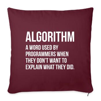 Algorithm Programming Informatic Geschenk - Sofakissenbezug 45 x 45 cm - Burgunderrot - Vorne