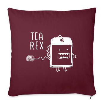 Drôle de thé disant Trex Dinosaur - Housse de coussin décorative 45 x 45 cm - bordeaux - Devant