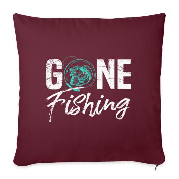 Gone Fishing - Housse de coussin décorative 45 x 45 cm - bordeaux - Devant