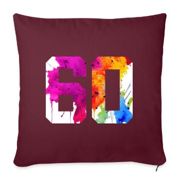NUMÉRO 60 ANS 60E ANNIVERSAIRE - Housse de coussin décorative 45 x 45 cm - bordeaux - Devant