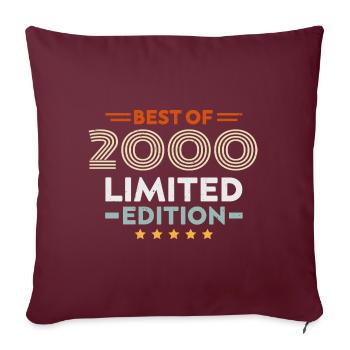 Retro 2000 Vintage Cadeau 24e Anniversaire 24 Ans - Housse de coussin décorative 45 x 45 cm - bordeaux - Devant