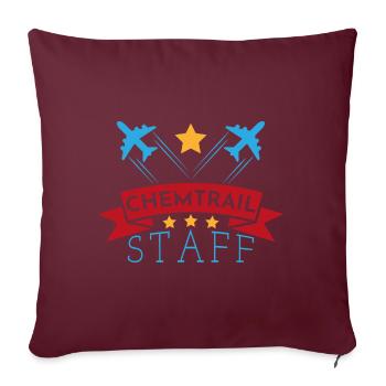 Chemtrail personnel cadeau pilote avion copilote - Housse de coussin décorative 45 x 45 cm - bordeaux - Devant