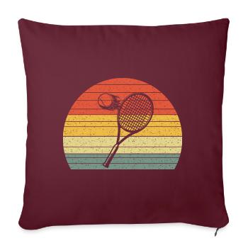Tennis vintage rétro - Housse de coussin décorative 45 x 45 cm - bordeaux - Devant