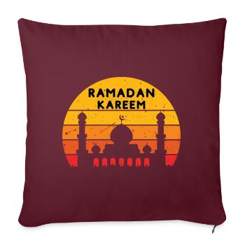 Ramadan Kareem Coucher de soleil - Housse de coussin décorative 45 x 45 cm - bordeaux - Devant