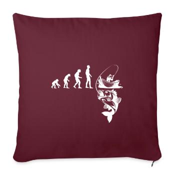 Evolution Angler Angeln Fischen Fish Fishing - Sofakissenbezug 45 x 45 cm - Burgunderrot - Vorne
