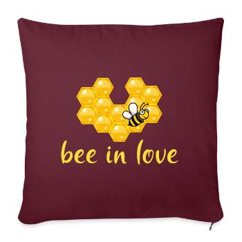 bee in love Comic Biene Imkerei Herz Waben - Sofakissenbezug 45 x 45 cm - Burgunderrot - Vorne