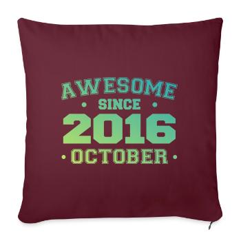 Octobre 2016 - Cadeau Anniversaire Octobre 2016 - Housse de coussin décorative 45 x 45 cm - bordeaux - Devant