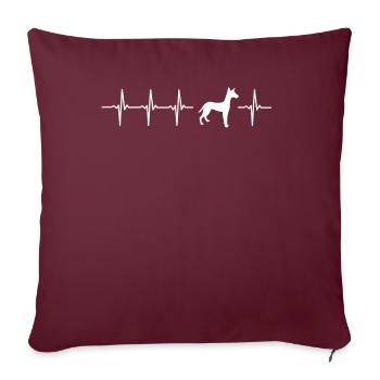 Idée originale Podenco Canario cadeau - Housse de coussin décorative 45 x 45 cm - bordeaux - Devant