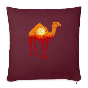 Wüste Kamel Sahara Arabien Savanne Orient Vintage - Sofakissenbezug 45 x 45 cm - Burgunderrot - Vorne
