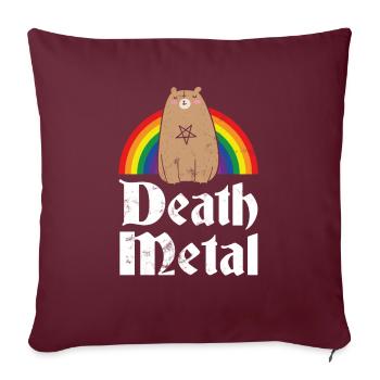 Death Metal Satanic Bear Rainbow Rock Concert Gift - Sofakissenbezug 45 x 45 cm - Burgunderrot - Vorne