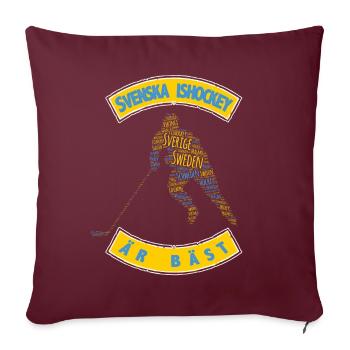 Sweden Ice Hockey - Sofa pillowcase 17,3'' x 17,3'' (45 x 45 cm) - burgundy - Front