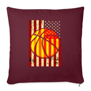 Équipe de basketball Basketballer USA - Housse de coussin décorative 45 x 45 cm - bordeaux - Devant