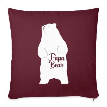 Papa ours père cadeau ours polaire - Housse de coussin décorative 45 x 45 cm - bordeaux - Devant