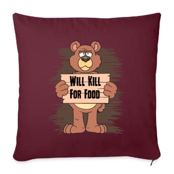 Je toete pour manger des bachars - Housse de coussin décorative 45 x 45 cm - bordeaux - Devant