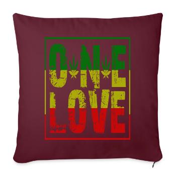 Rasta one love - Sofakissenbezug 45 x 45 cm - Burgunderrot - Vorne