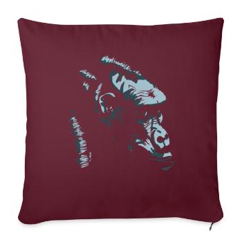 Gorille avec effet de couleur - Housse de coussin décorative 45 x 45 cm - bordeaux - Devant