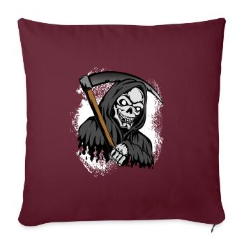 Faux homme avec tête de mort - Housse de coussin décorative 45 x 45 cm - bordeaux - Devant
