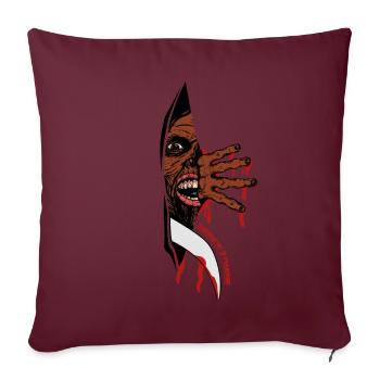 Zombie avec un couteau - Housse de coussin décorative 45 x 45 cm - bordeaux - Devant