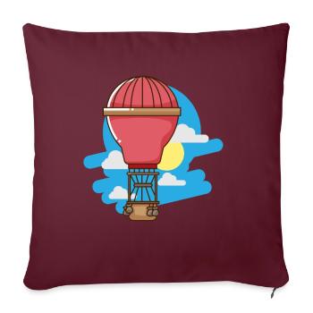 Montgolfière avec des nuages - Housse de coussin décorative 45 x 45 cm - bordeaux - Devant