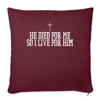 Bible de Pâques chrétienne - Housse de coussin décorative 45 x 45 cm - bordeaux - Devant