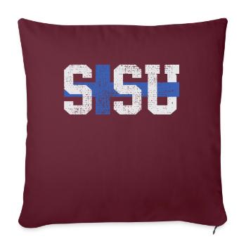 Sisu Finlande finnois - Housse de coussin décorative 45 x 45 cm - bordeaux - Devant